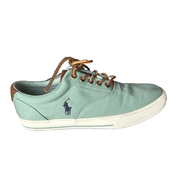 Polo Ralph Lauren Other - Polo Ralph Lauren Vaughn Canvas Seafoam Green Shoes sneakers Mens 9D Blue Pony